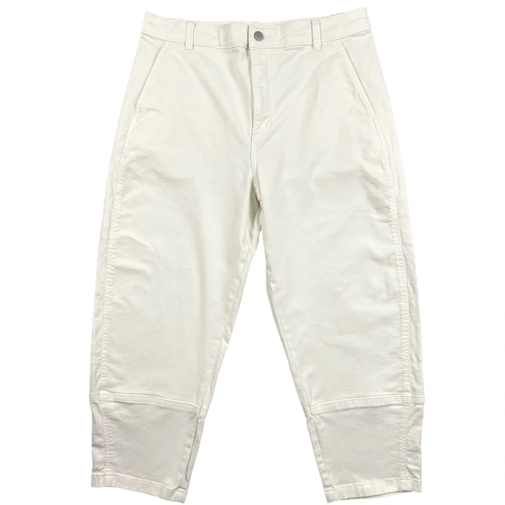Everlane The Utility Barrel Pant Cream Denim High Rise Size 16